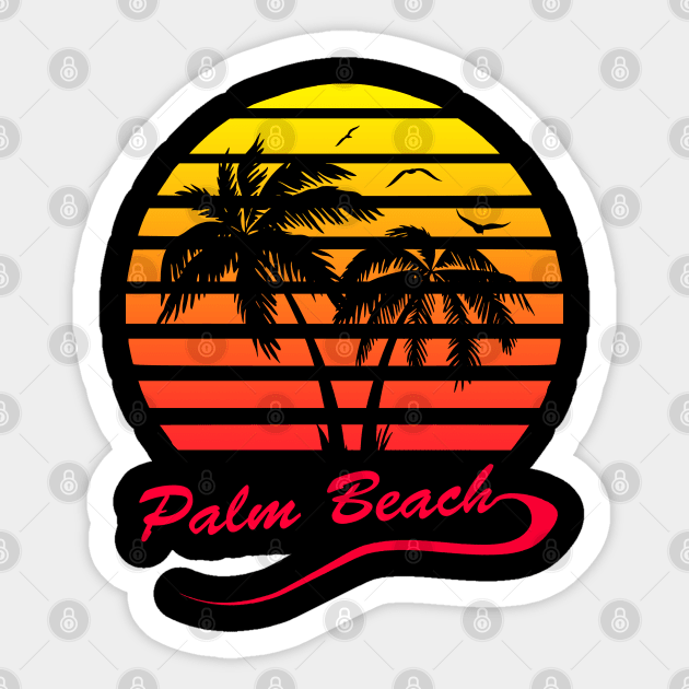 Palm Beach 80s Sunset Sticker by Nerd_art